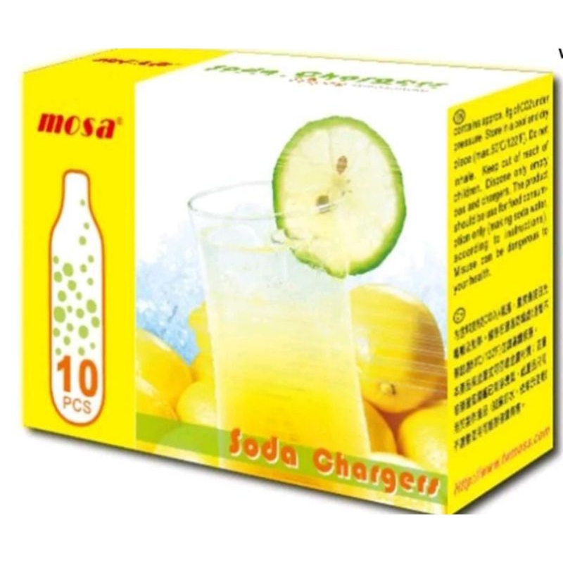 Jual Mosa Soda Chargers CO2 / Gas Mini Capsule 8 gram / Soda Syphon ...