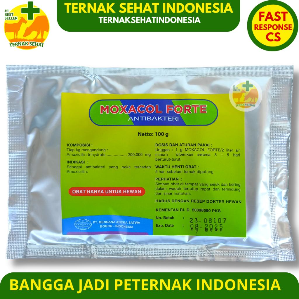 Jual MOXACOL FORTE 100 GRAM - Obat Ayam Pencernaan Pembasmi