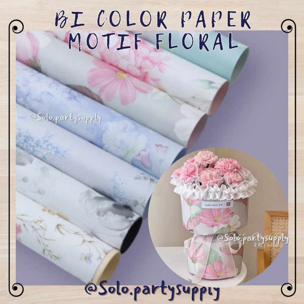 Jual (SW) FLOWER BI COLOR FLOWER WRAPPING CELLOPHANE 2 TONE DUA WARNA ...