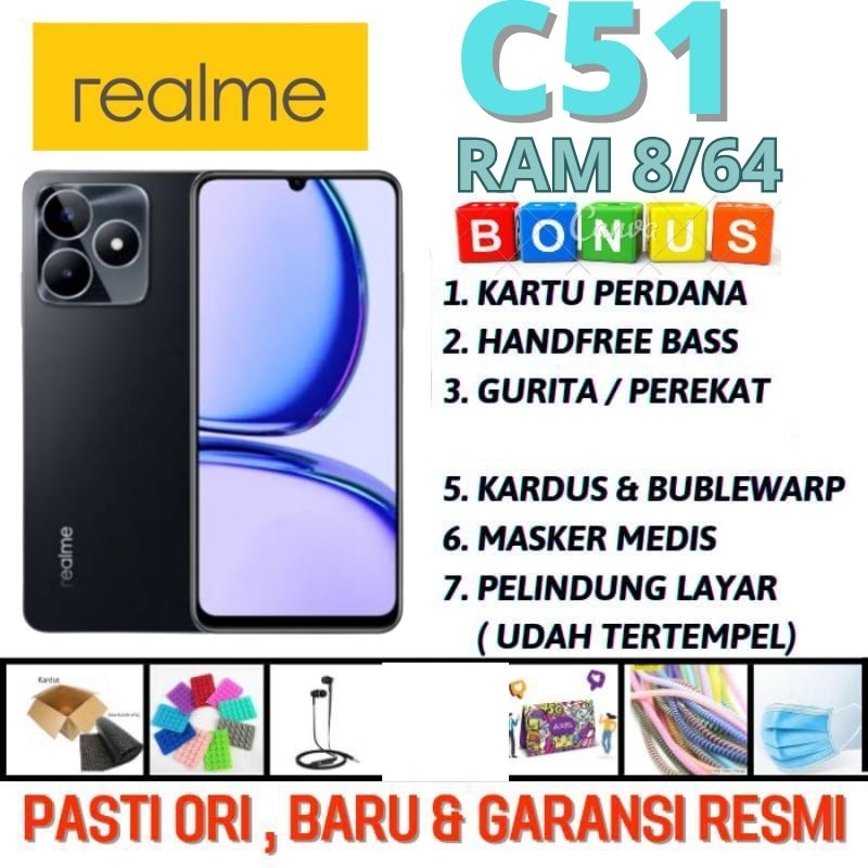 berapa harga hp realme c51 ram 4 64