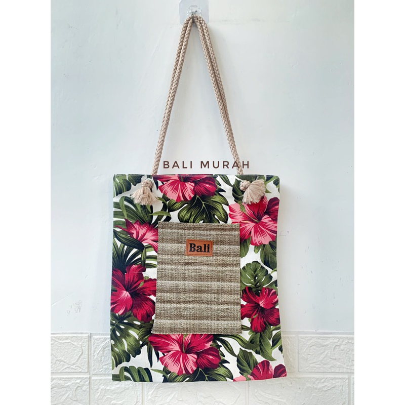 TAS KANVAS PANJANG BALI TOTE BAG TAS OLEH OLEH BALI