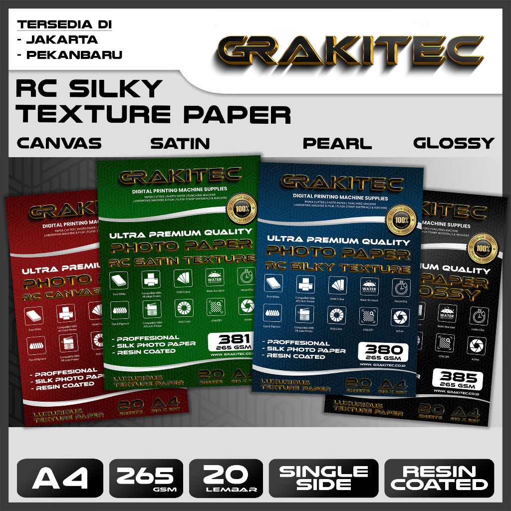 Jual Kertas Foto Silky Texture A4 Professional Silky, Glossy Photo Paper 265 A4, Motif Pearl