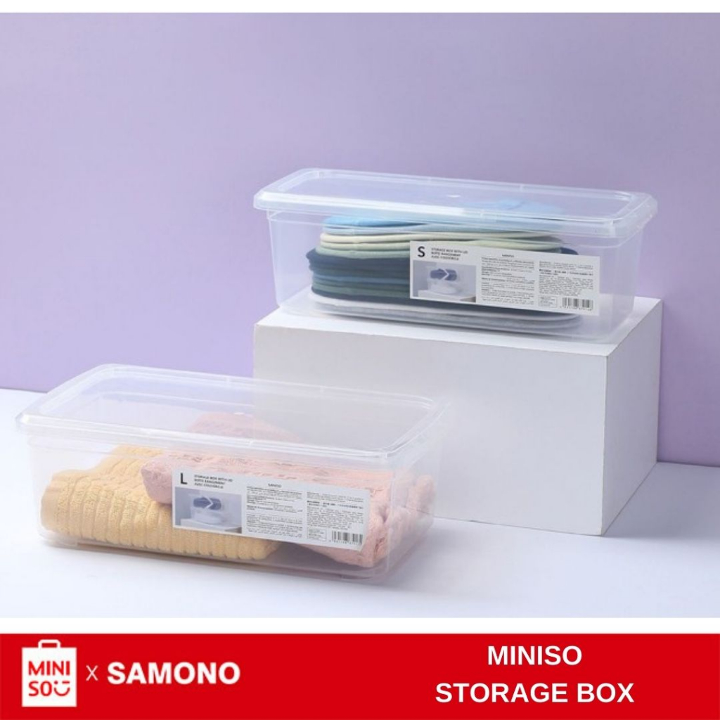Jual MINISO Storage Box with Lid (L) Shopee Indonesia