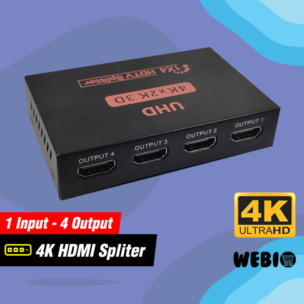 Jual HDMI Splitter 4 Port Full HD 3D 4K UHD HDMI Spliter 1 In 4 Out ...