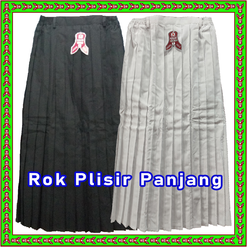 Jual Rok Plisir / Plisket Panjang Karet Famatex Hitam & Putih, Seragam ...