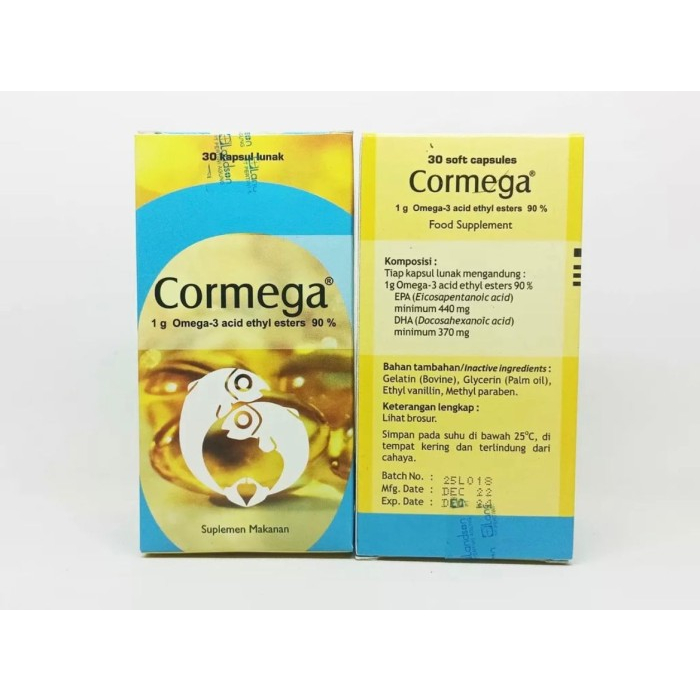 Jual Cormega Omega 3 Vitamin Cegah Struk Turunkan Lemak Dalam Darah Box