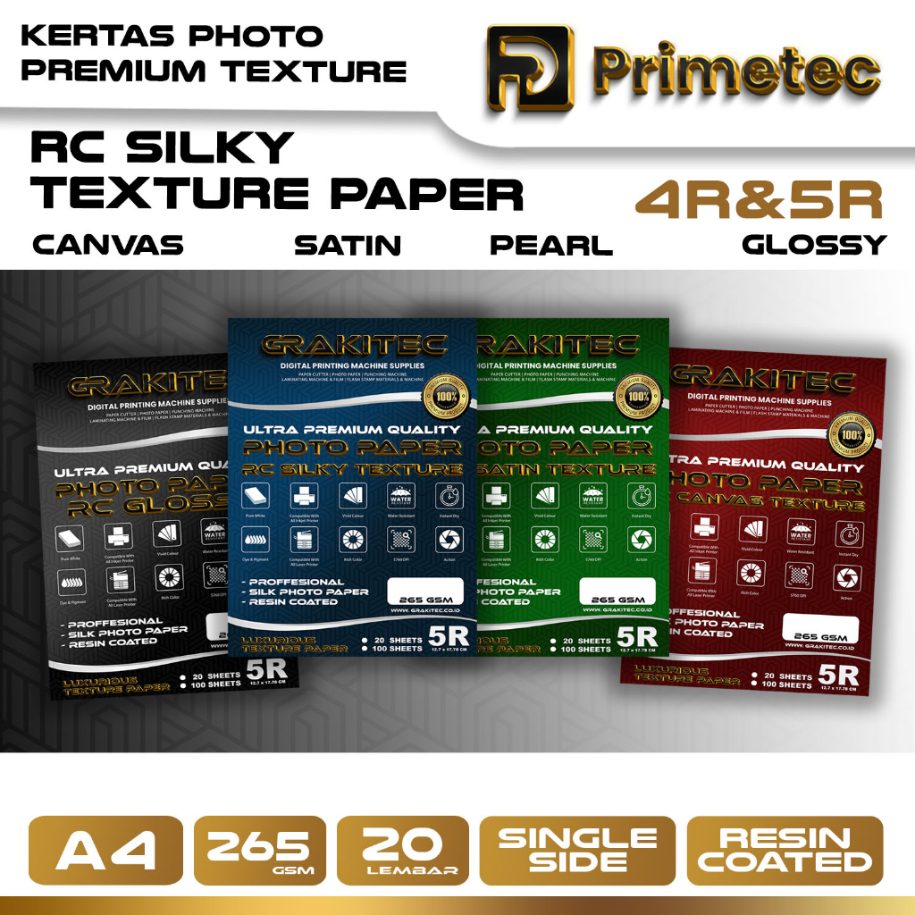 Jual Kertas Foto Silky Texture 4R 20 Lembar Professional Silky, RC Glossy Photo Paper, Motif
