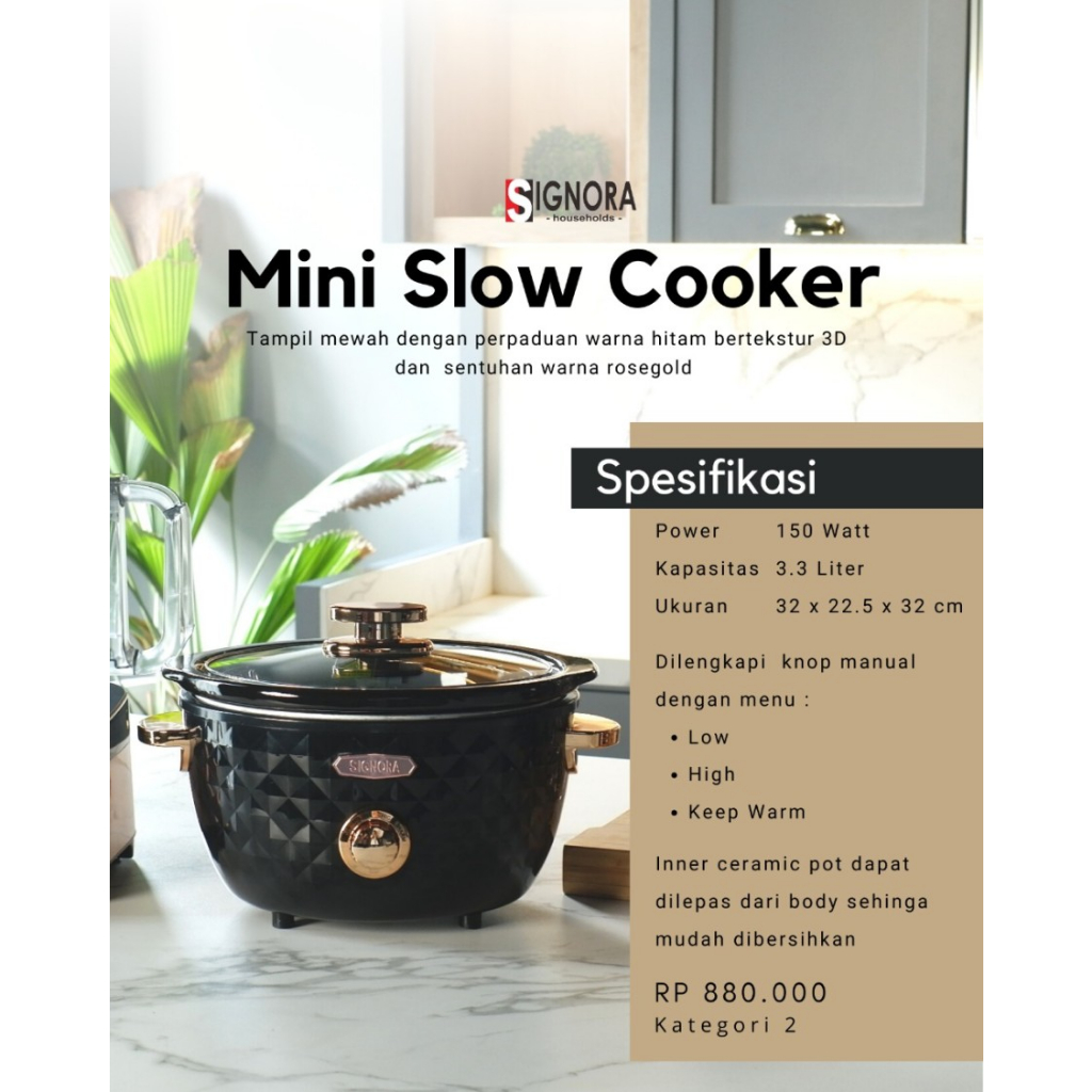 Jual SIGNORA MINI SLOW COOKER / DIGITAL COOKER SIGNORA 3.3 LITER ...