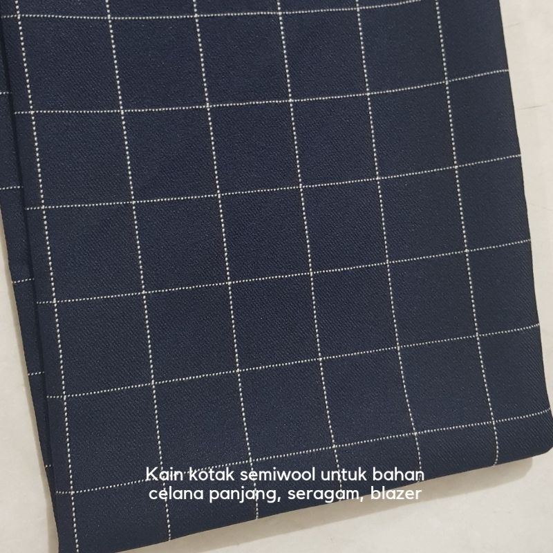 Jual Kain kotak semi wool harga per 0,5 meter kain Shopee Indonesia