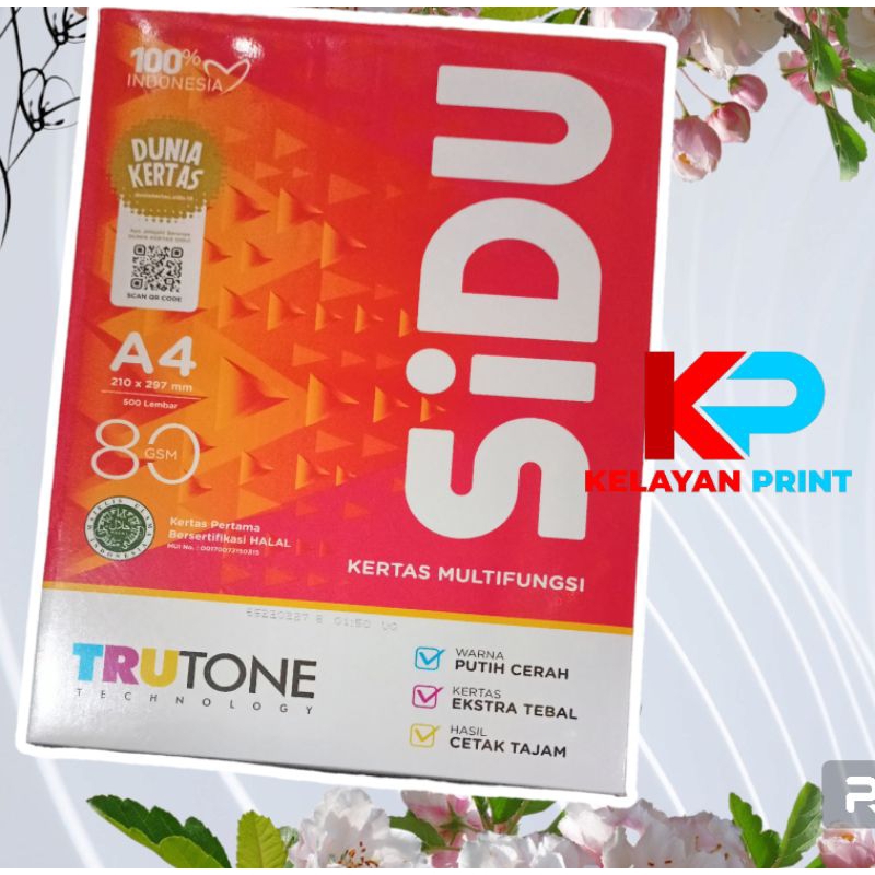 Jual KERTAS HVS A4 SIDU 80 GSM PER RIM | Shopee Indonesia
