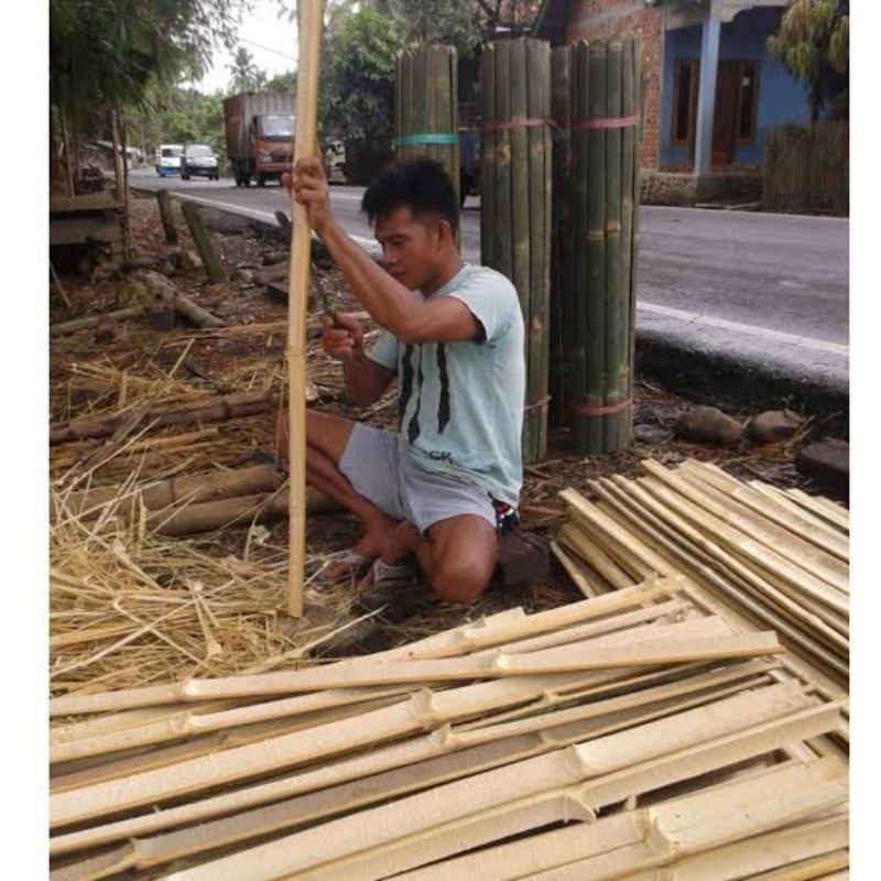 Jual Pring Bambu Bilah Ajir Turus Penyanggah Tanaman Kebun Rambat Sudah ...