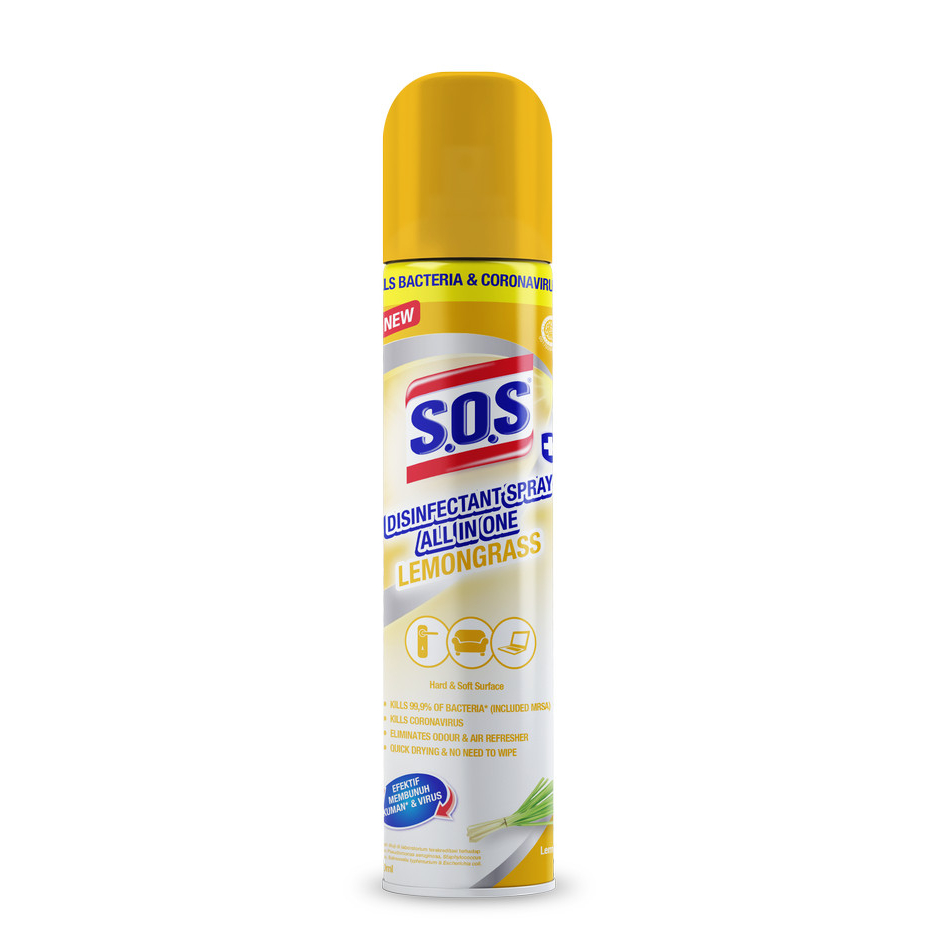 Jual SOS Disinfectant Spray Lemongrass 250 ml | Shopee Indonesia