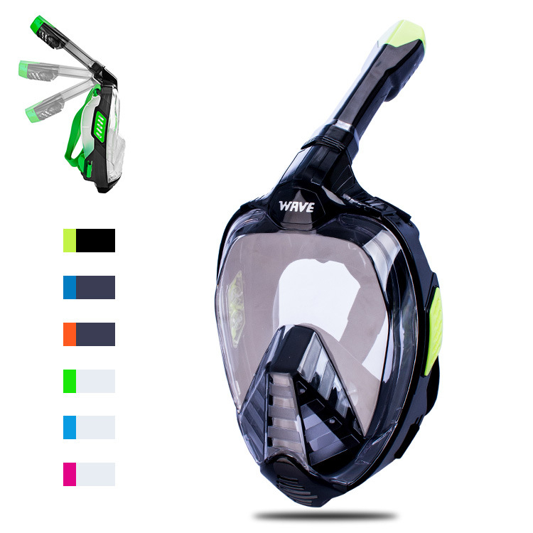 Jual WAVE Full Cover Snorkeling Diving Mask Anti Fog Full Face Snorkel ...