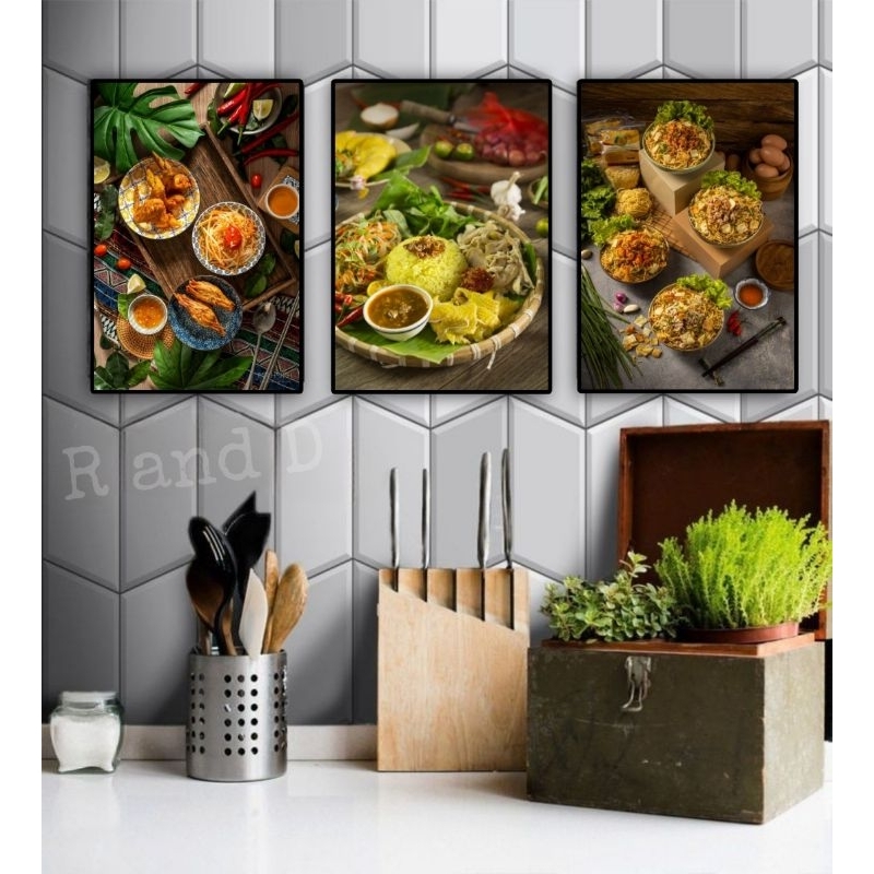 Jual Dekorasi dapur rumah makan, hiasan dinding bumbu dapur menu