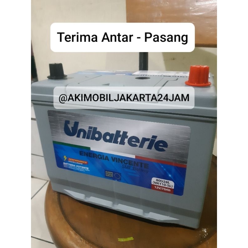 Jual Aki Mobil Toyota Innova Diesel Unibatterie 80D26L Aki Kering 12 V