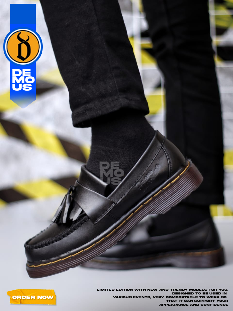 Jual DEMOUS MIKEY - Sepatu Pantofel Slop Docmart Pria Kulit Asli ...