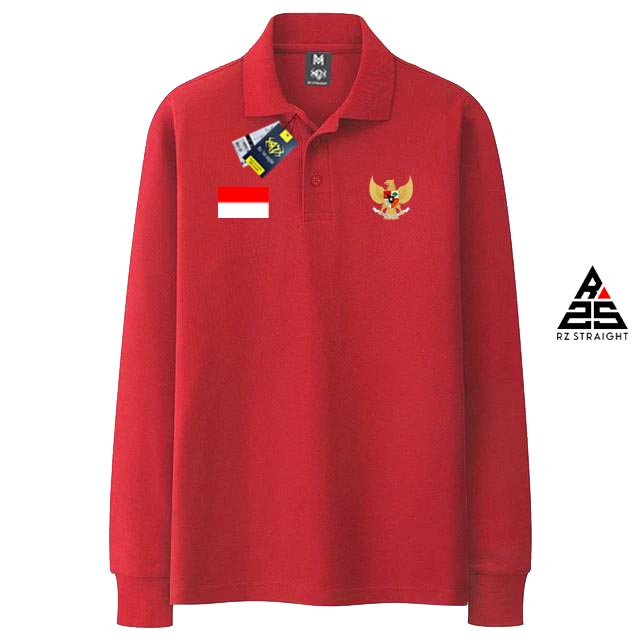 Jual Rz Straight Kaos Polo Lengan Panjang Garuda New Kerah Quality Unisex Shopee Indonesia