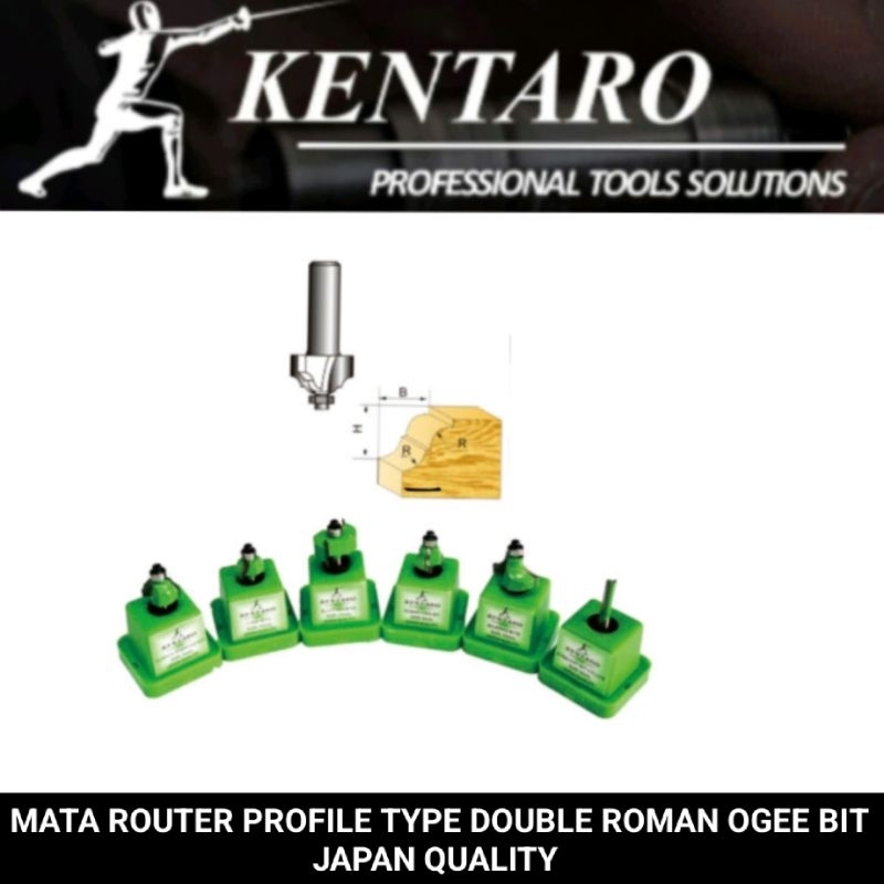 Jual Kentaro mata router profile type double roman ogee bit Japan ...