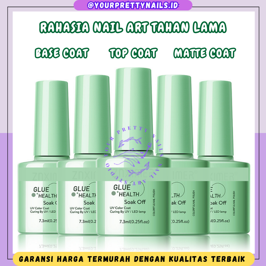 Jual (BEST SELLER) BASE COAT TOP COAT MATTE COAT KUTEK HALAL SOAK OFF