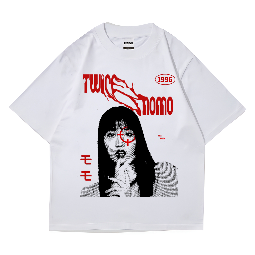 Jual KAOS BAJU TWICE MOMO | T-SHIRT WHITE VINTAGE BOOTLEG OVERSIZE ...