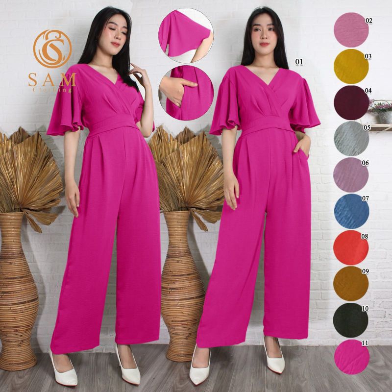 Jumpsuit cheap warna pink