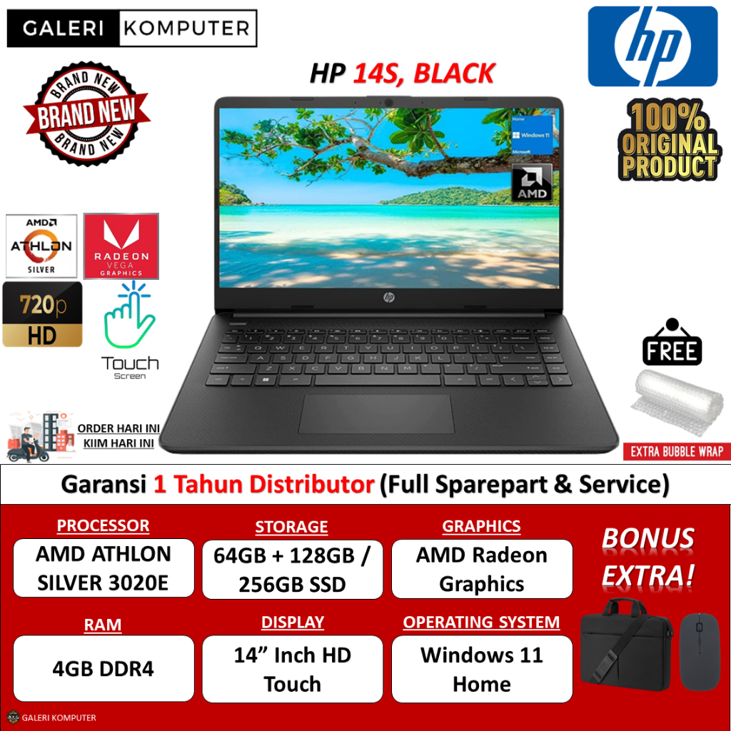 Scheda Madre HP 14s-fq0027na – DA0PAEMB6D1 Rev:d Con AMD 3020e – Usata Funzionante
