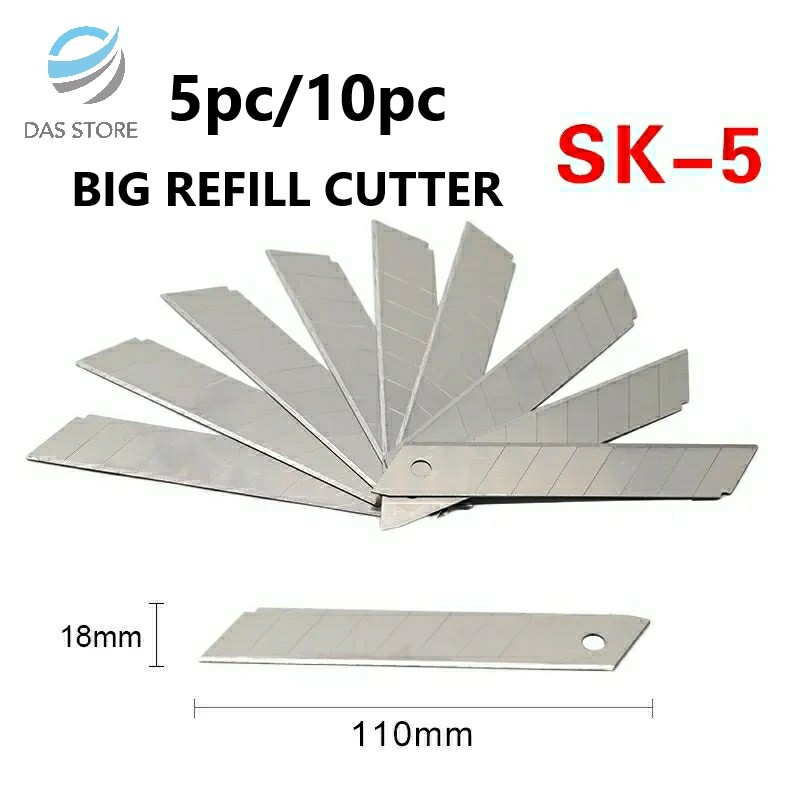 Jual Refill CUTTER UKURAN BESAR isi 5pcs 10pcs Berkualitas anti karat ...