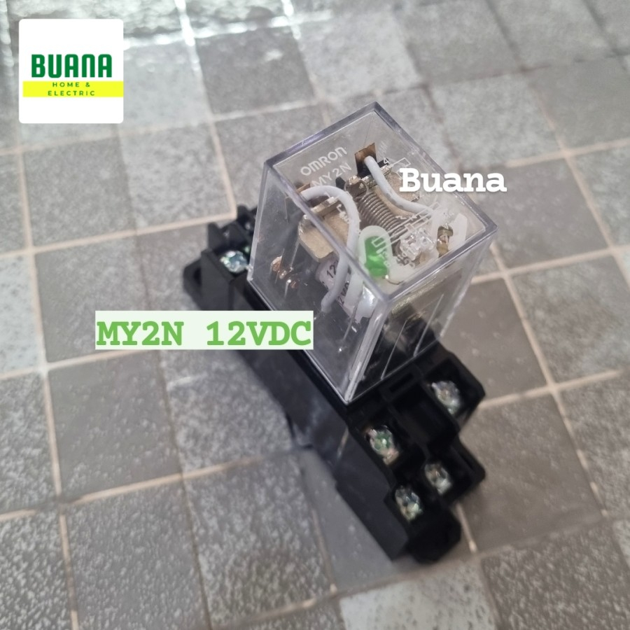 Jual SET RELAY OMRON MY2N 12V DC + Socket 8 pin / my2n 12vdc Shopee