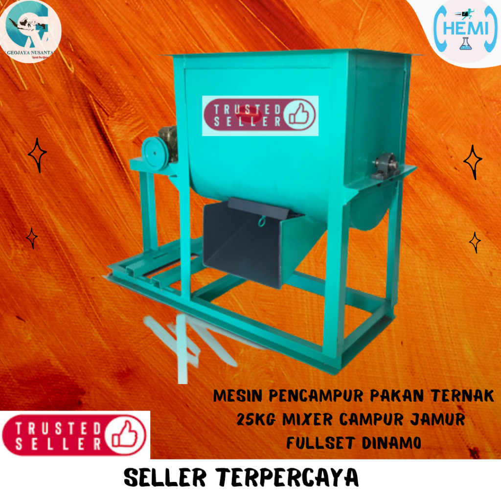 Jual Mesin Pencampur Pakan Ternak 25kg Mixer Campur Jamur Fullset