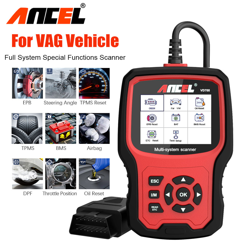 Jual ANCEL VD700 full system OBD2 reader scanner for VAG vehicle