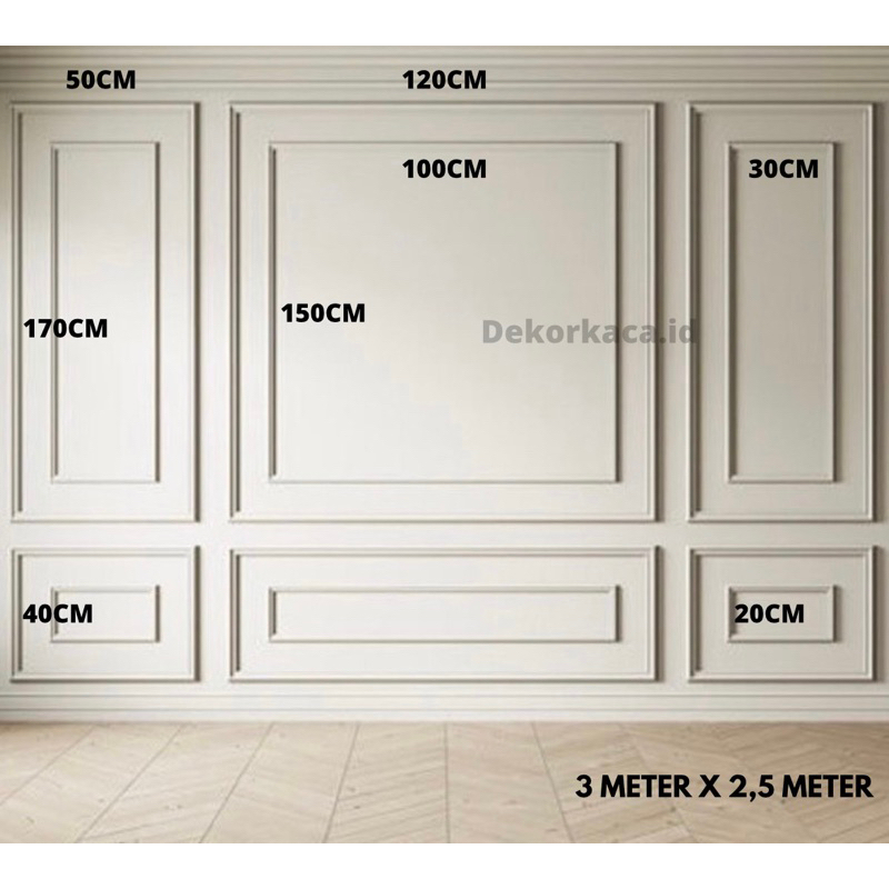 Jual Paket Set Wall Moulding Double List Ukuran Dinding 3M X 3M dan 3M