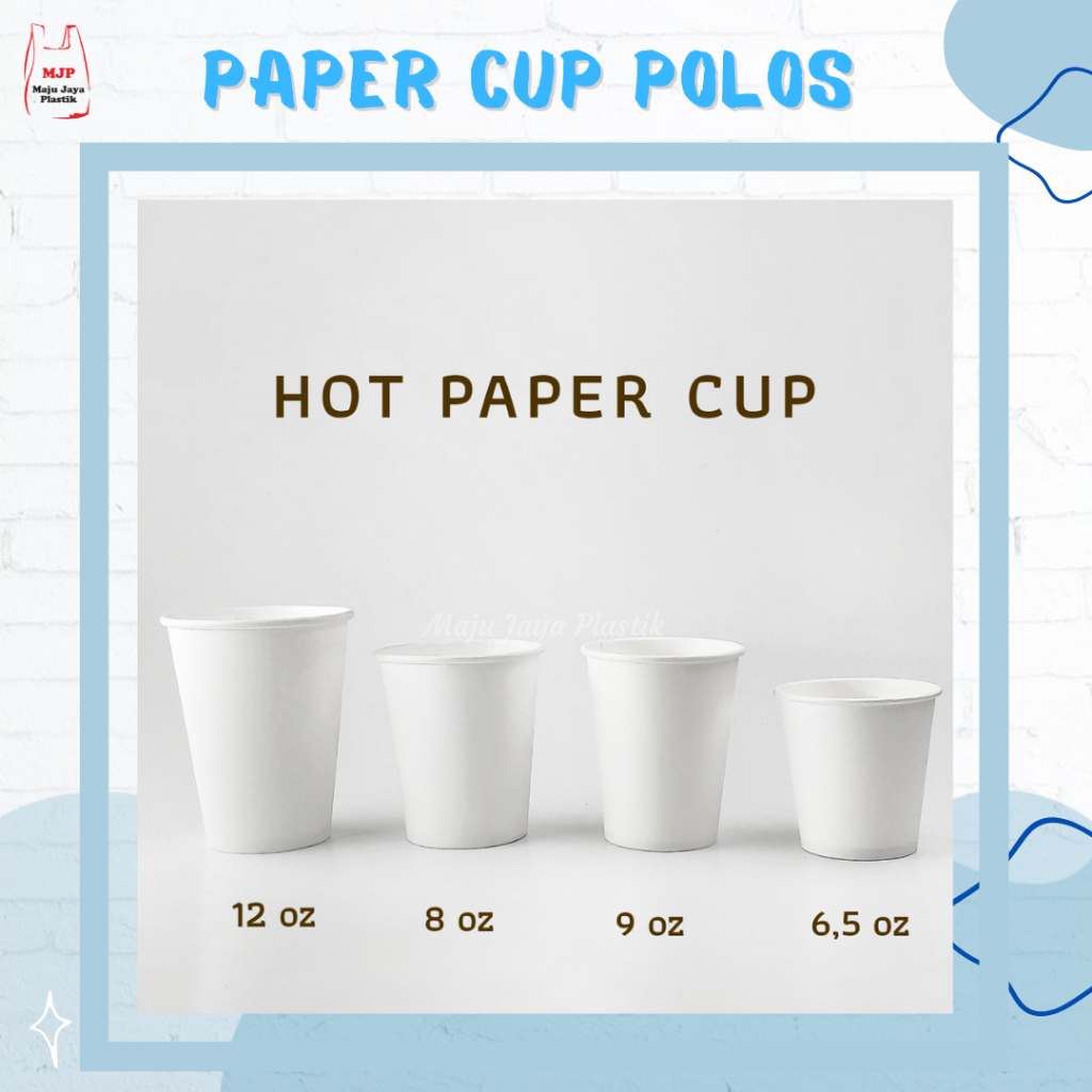 Jual Paper Cup polos motif 4oz 6.5oz 8oz Polos gelas kertas kopi 8 oz ...