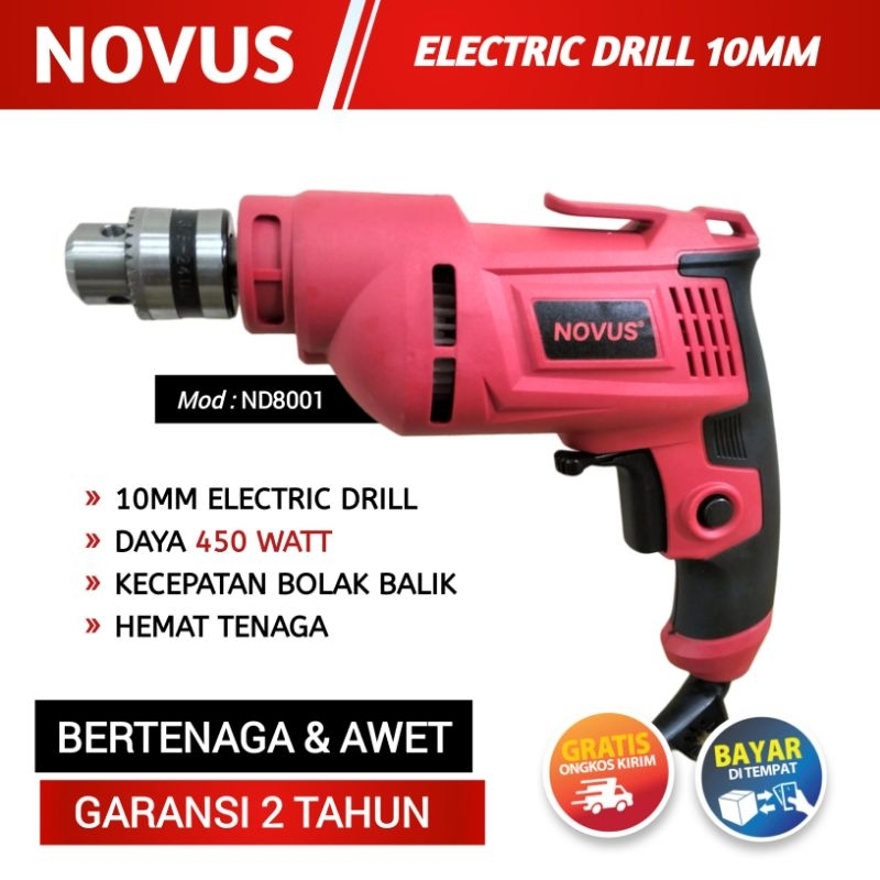 Jual Mesin Bor Listrik Bor Tangan Novus Nd Merah Electric Drill