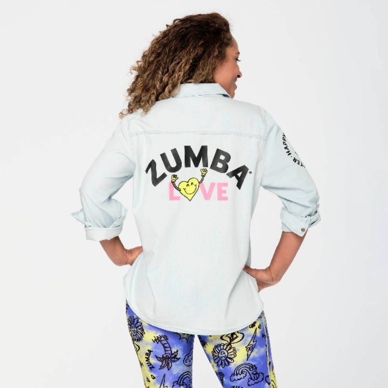 ズンバ ZUMBA Love ハート柄 ロゴ クロップ丈 ドルマンスリーブ