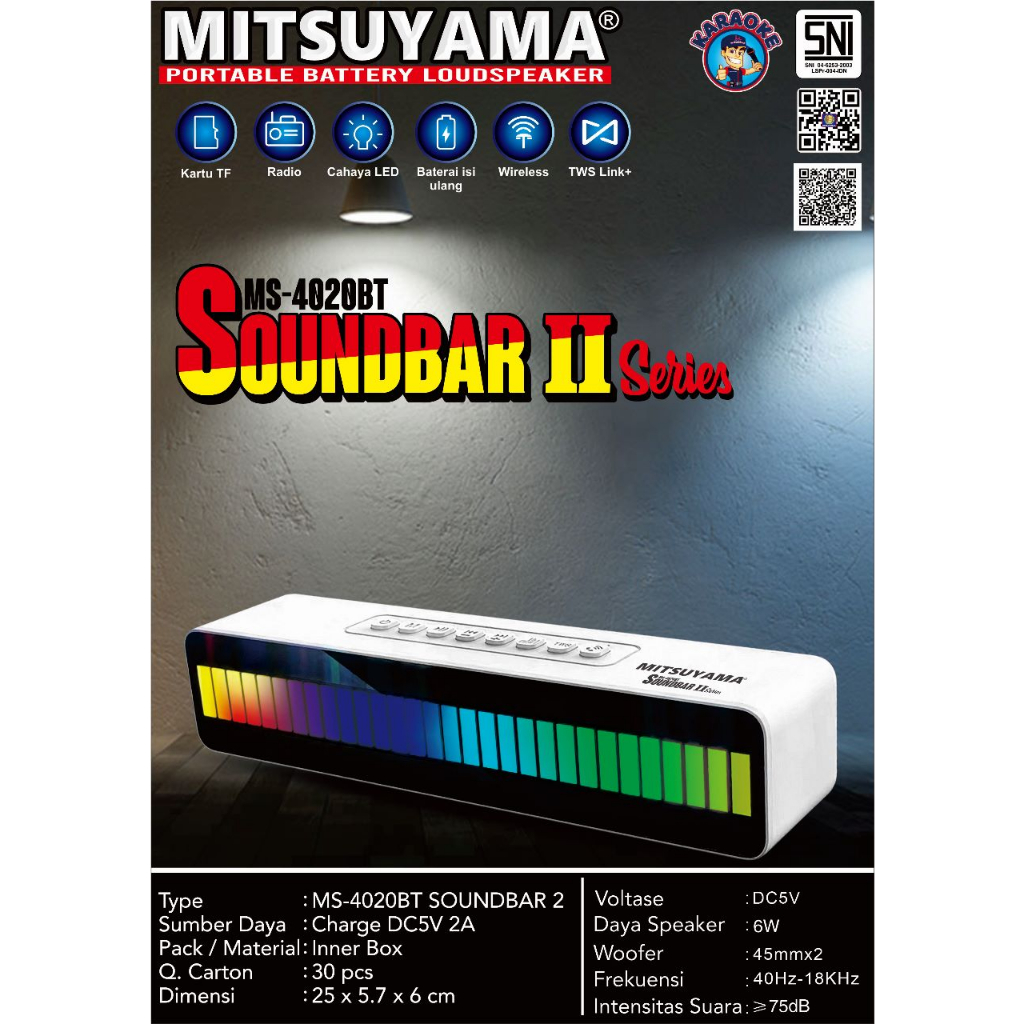 Jual MITSUYAMA Portable Loudspeaker SOUNDBAR 2 SERIES MS4020BT sudah
