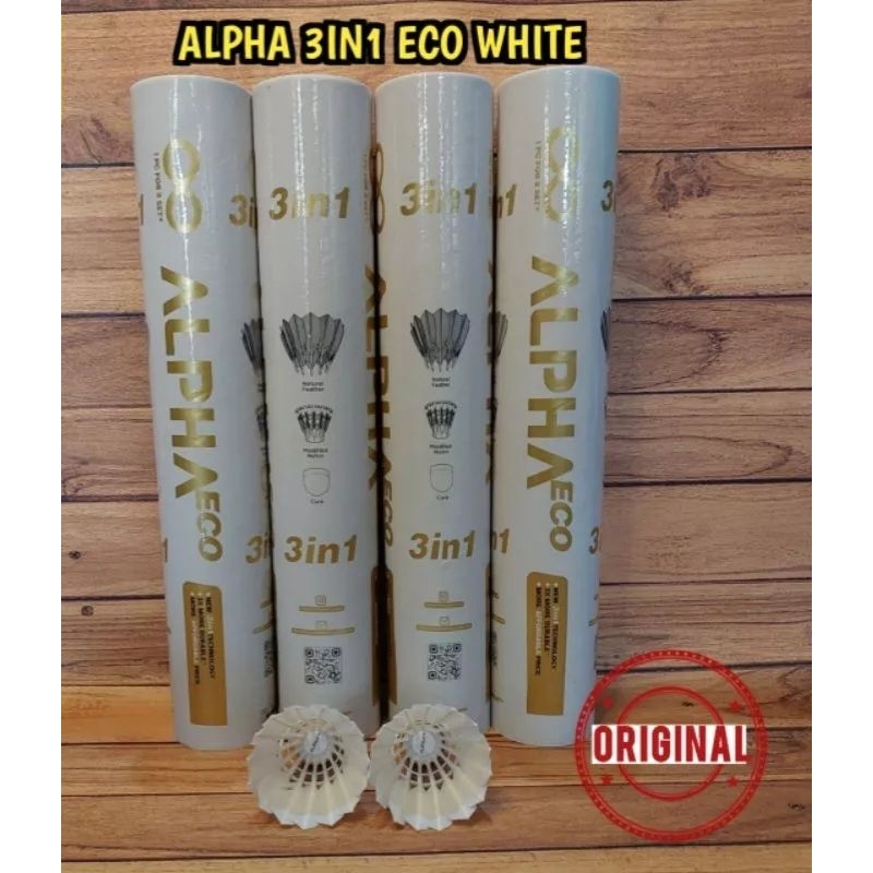 Jual Kok Badminton Alpha Eco Shuttlecock 3 in 1 ( Kok Bulu Tangkis ...