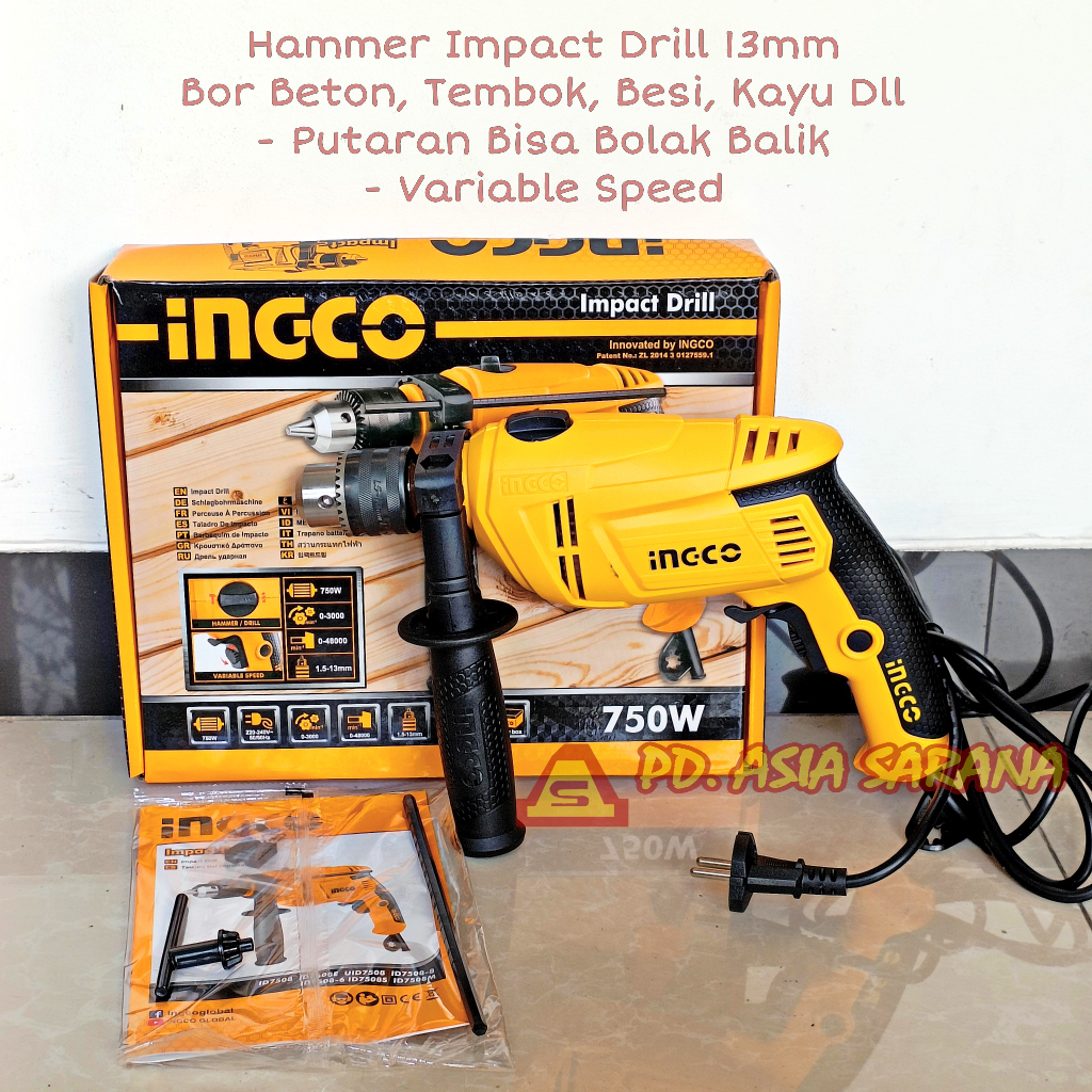 Jual Mesin Bor Beton Mm Ingco Id Hammer Impact Drill Kayu Besi