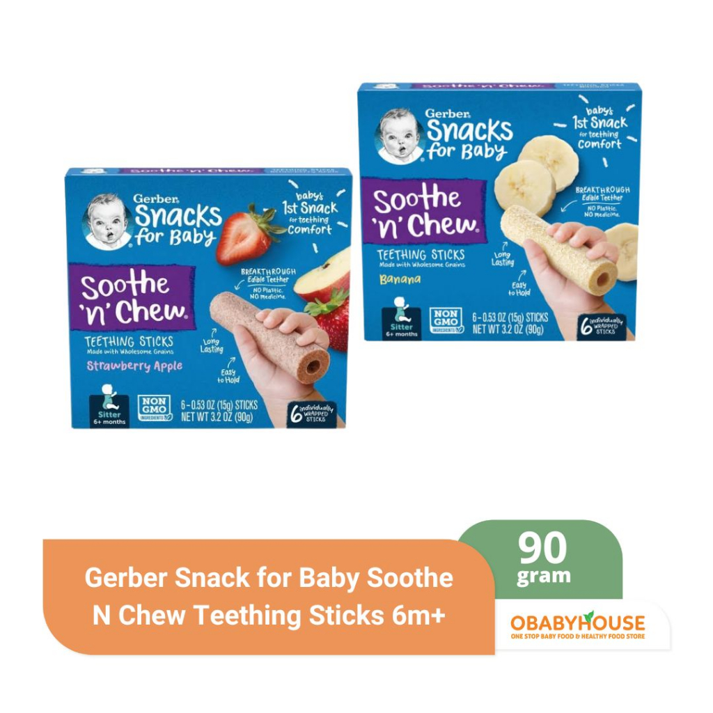 Jual Gerber Snack for Baby Soothe N Chew Teething Sticks 6m+ Shopee Indonesia