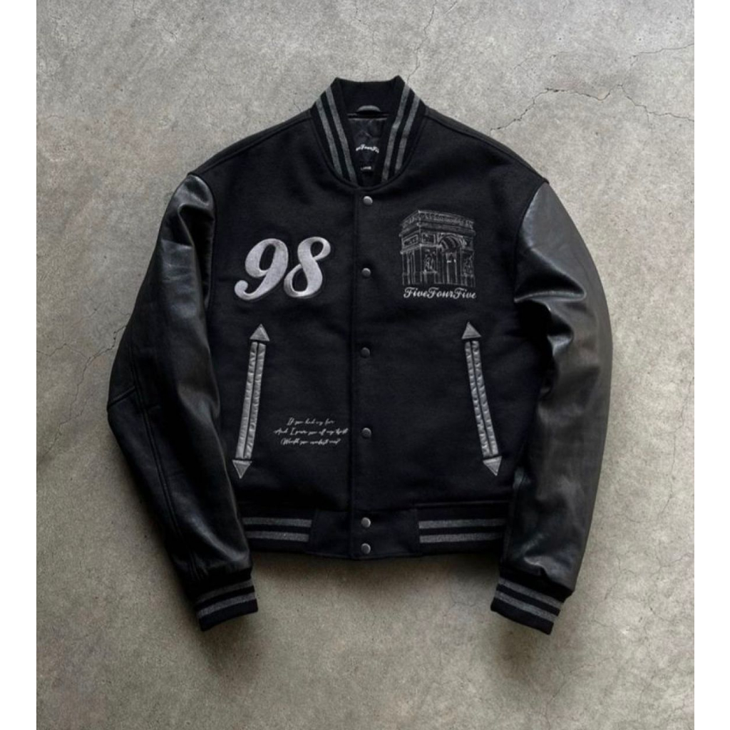 Jual JAKET VARSITY HITAM FULL MOTIF FULL BORDIR TANGAN KULIT KASUAL UNISEX SANTAI KEREN DISTRO ATASAN PAKAIAN COWOK CEWEK Shopee Indonesia