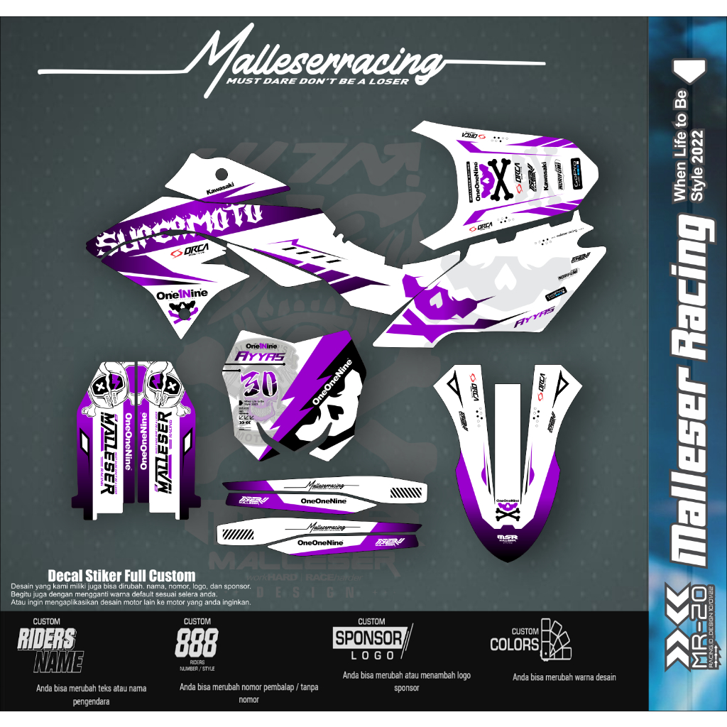 Jual Decal Sticker Motor Klx Dtracker Klx Bf Klx Gordon Klx Old Crf