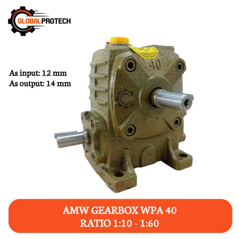Jual Gearbox WPA 40 AMW Rasio 110160 Lengkap Worm Gear Speed Reducer Dinamo Mesin Gear Box