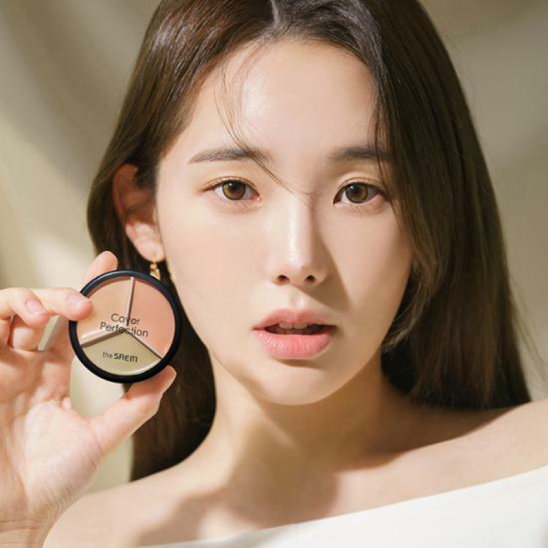 The Saem Cover Perfection Triple Pot Concealer - 3 Couleurs En Palette - 4.5g - Maquillage K-Beauty