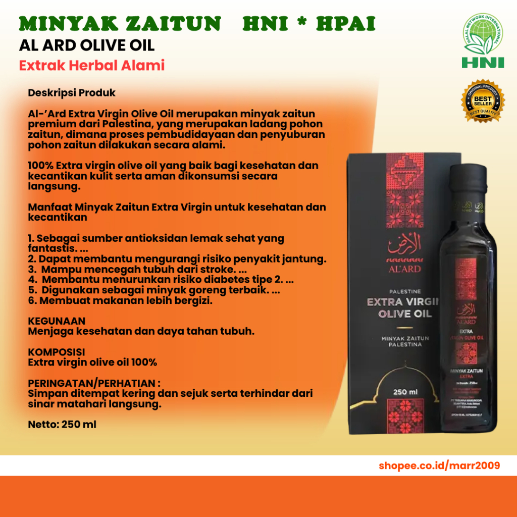 Jual Al Ard Olive Oil Minyak Zaitun Premium Original Palestina