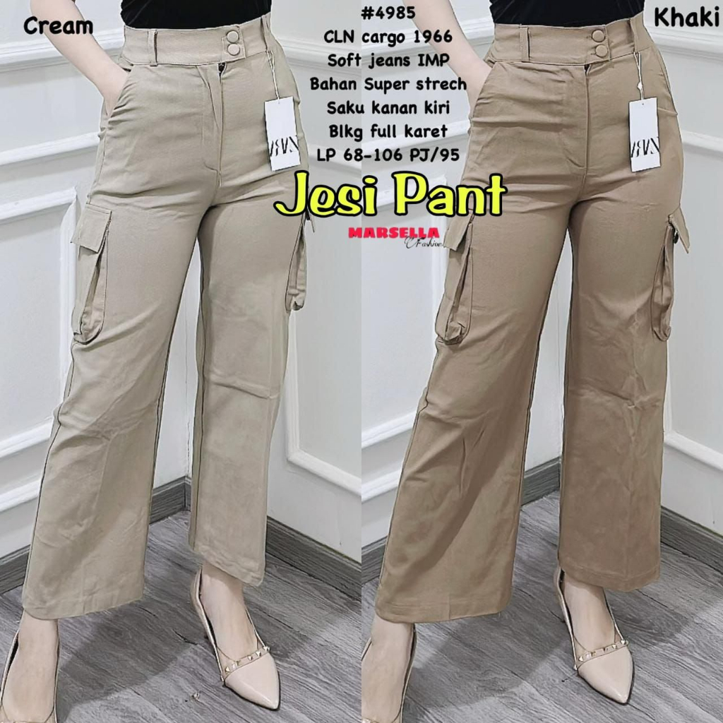 Jual JESI PANT CARGO MARSELLA CELANA PANJANG CELANA KARGO WANITA BAHAN