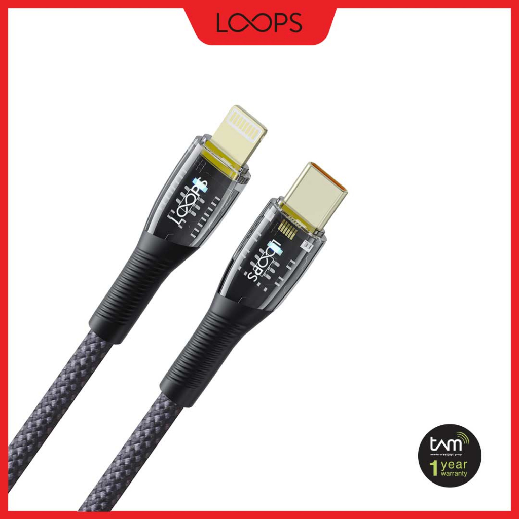 Jual LOOPS Glassy Series Cable C to L - Black | Shopee Indonesia
