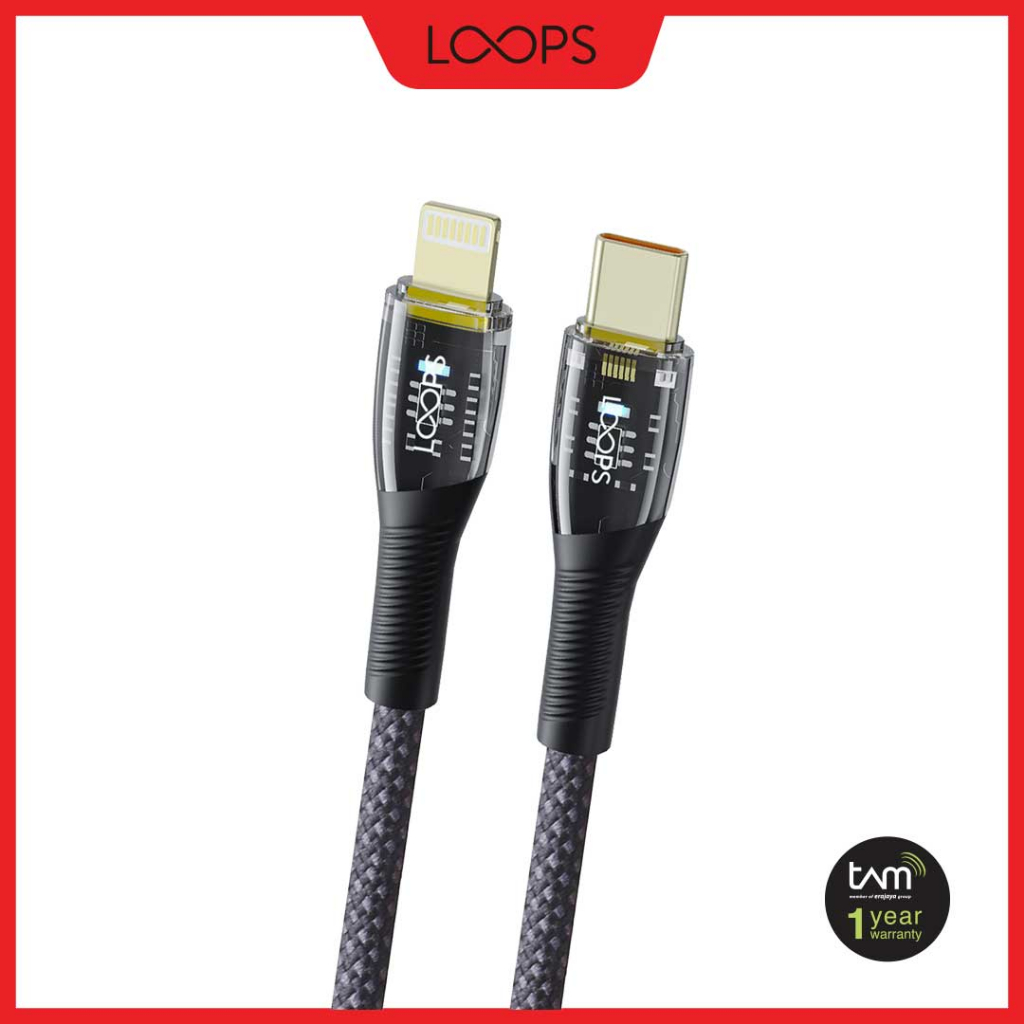 Jual LOOPS Glassy Series Cable C to L - Black | Shopee Indonesia