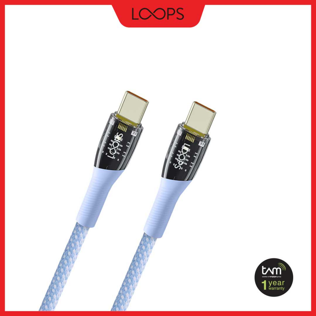 Jual LOOPS Glassy Series Cable C to C - Blue | Shopee Indonesia