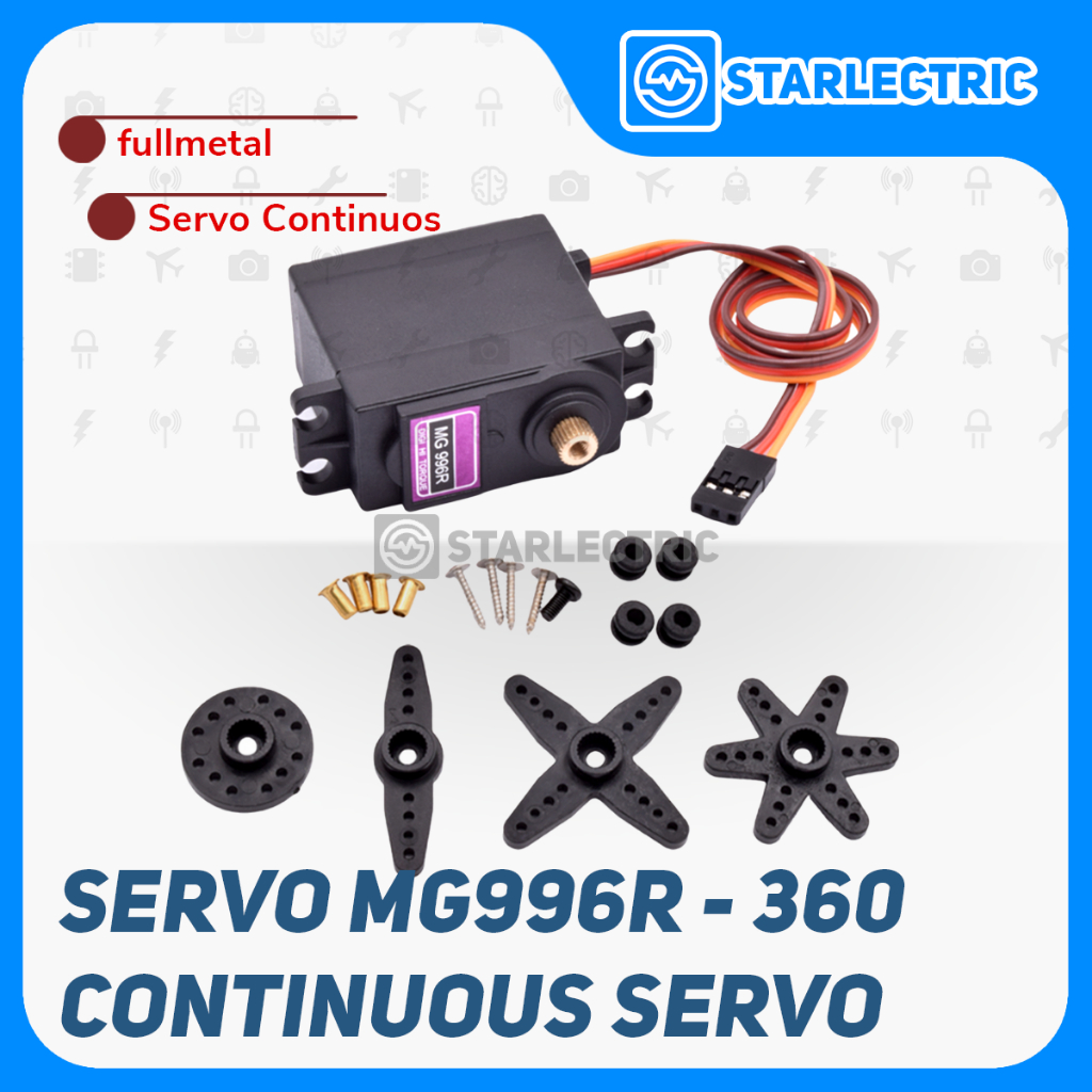 Jual Motor Servo MG996R Continuous 360 Degree MG996 996 Full metal Gear