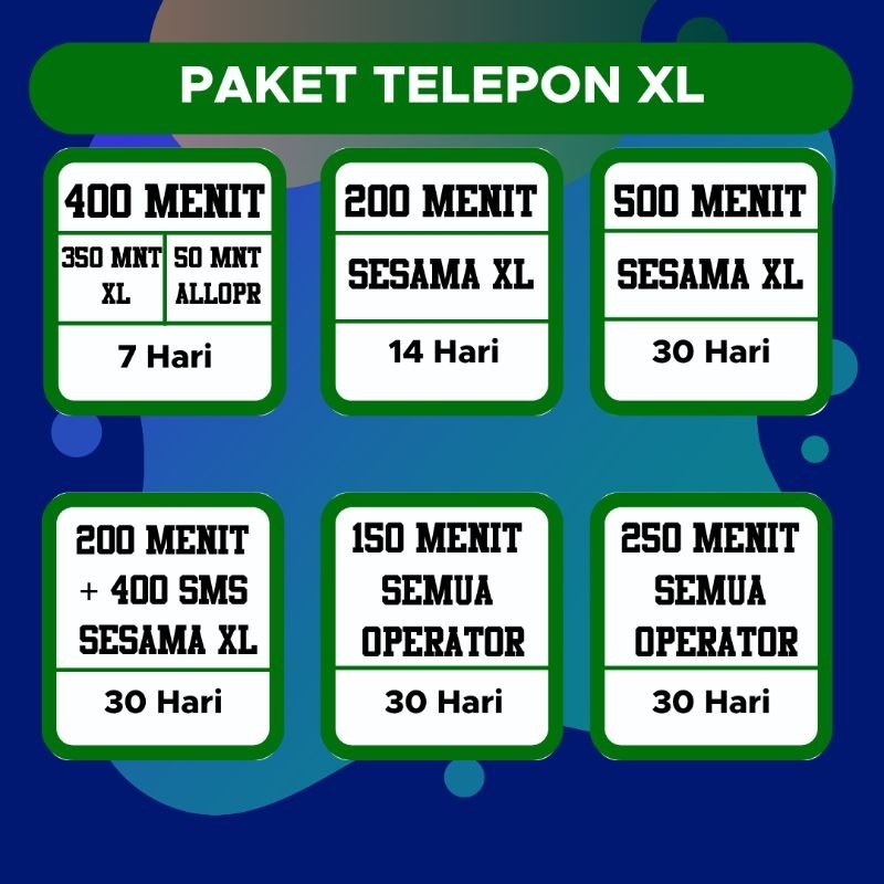 Jual Paket Nelpon XL All Operator dan Sesama XL Murah 7 hari 30 hari