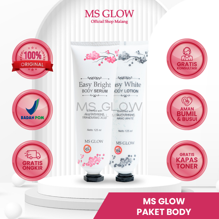 Jual BODY LOTION MS GLOW EASY WHITE BODY SERUM SKINCARE PEMUTIH BADAN